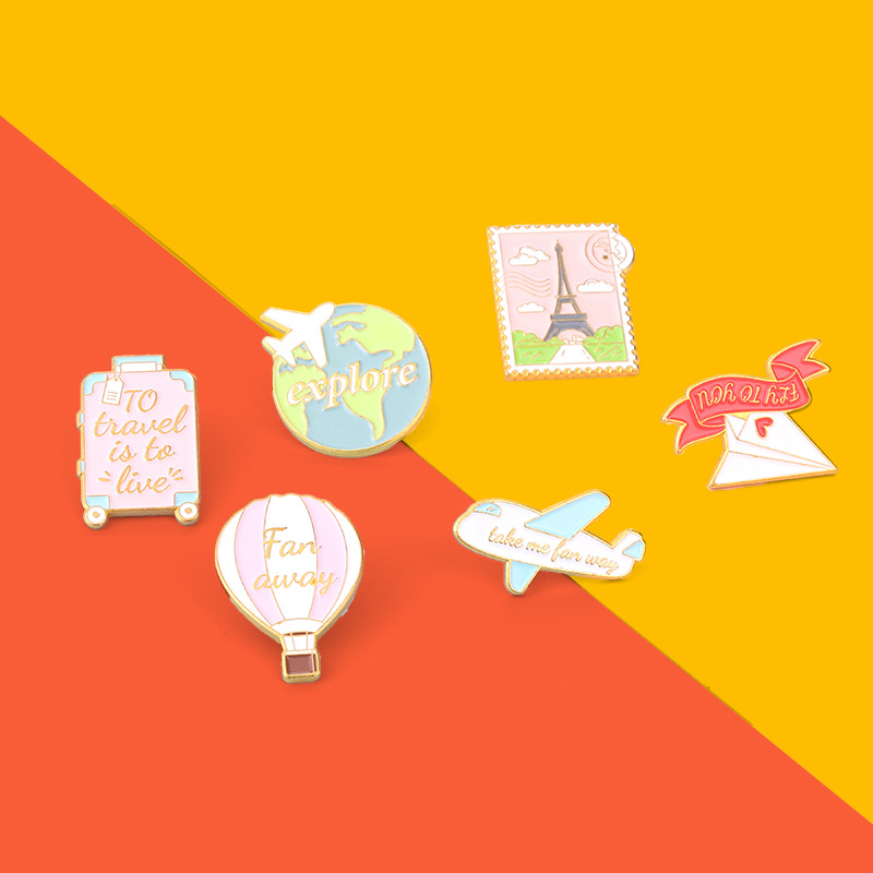 Cartoon plane Earth hot air ba - Embroidery Bali ulasan dan harga