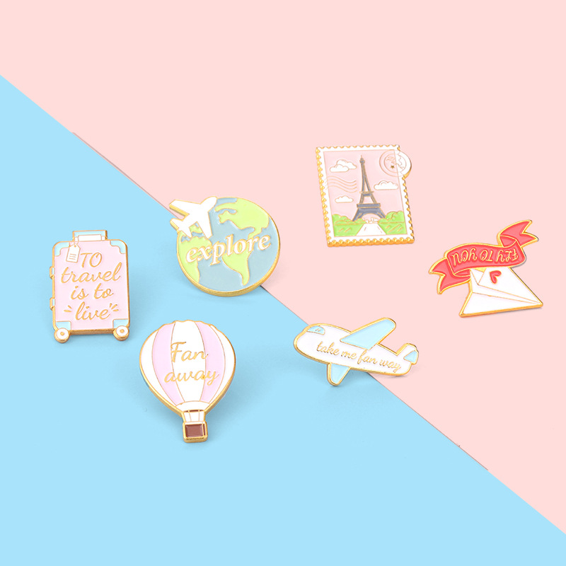 Cartoon plane Earth hot air ba - Embroidery Bali ulasan dan harga