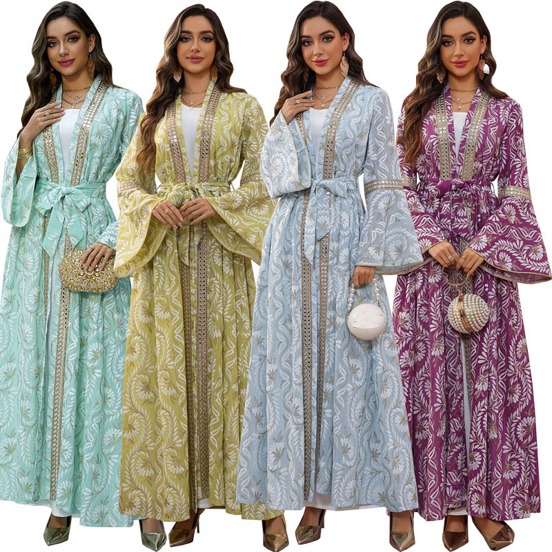 2PCS Muslim Women Dress Dubai  - Embroidery Kebaya ulasan dan harga