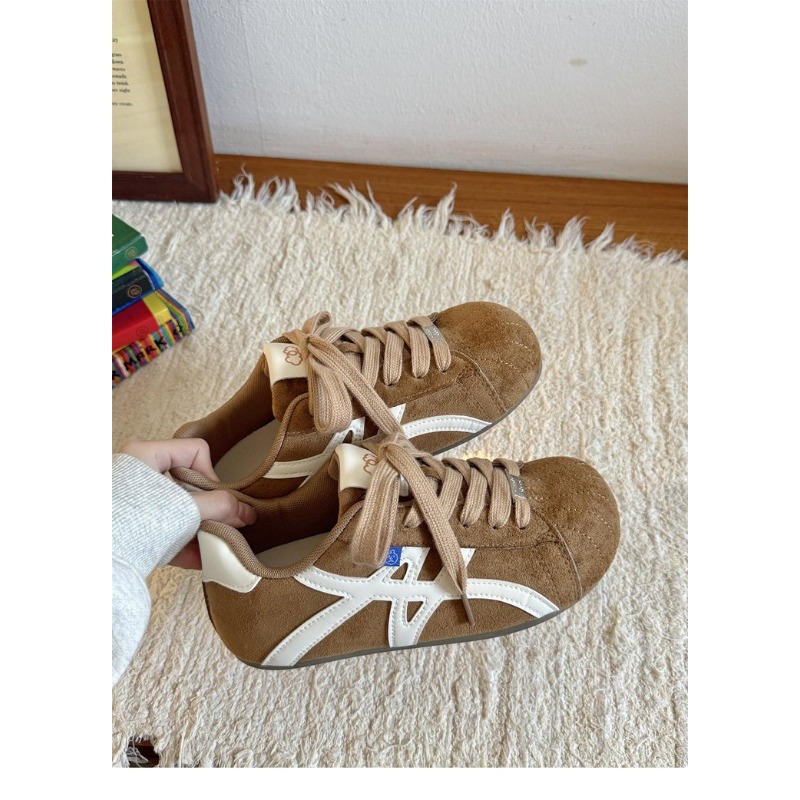 Women Brown‑White Suede Retro  - Embroidery Garments ulasan dan harga