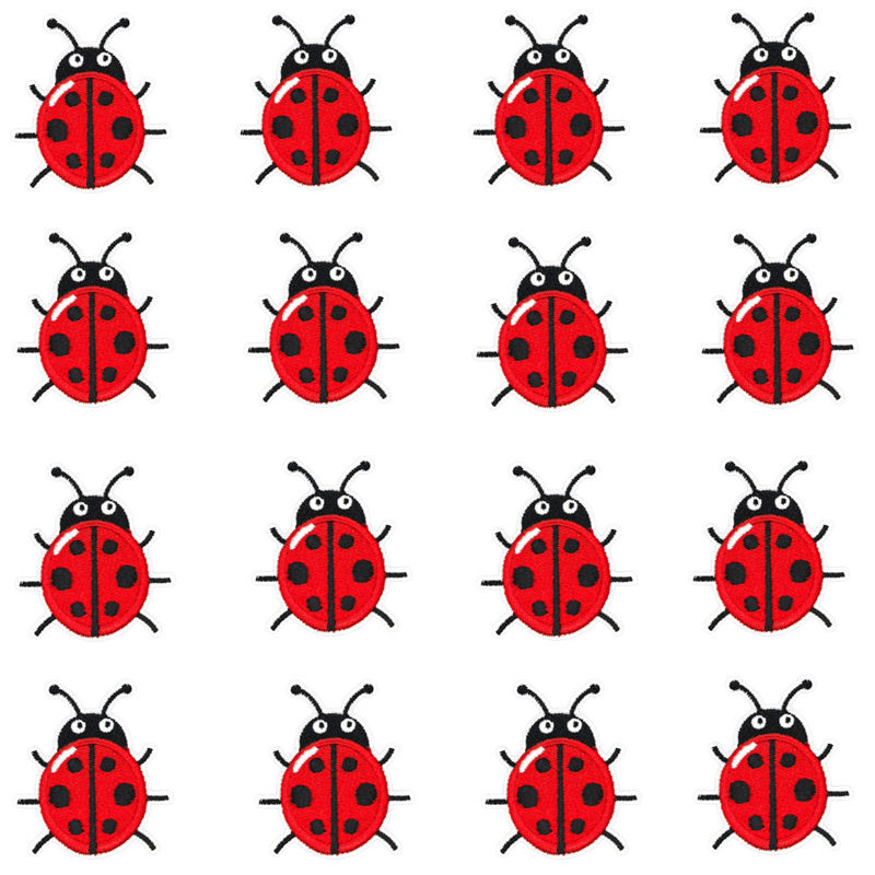 16pieces/batch Little Red Lady - Embroidery Lady Bug ulasan dan harga