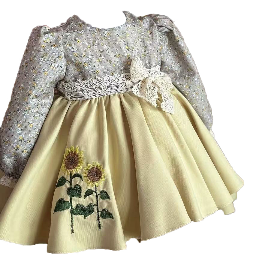 Baby Girl Spring Summer Yellow - Embroidery Yellow Dress ulasan dan harga