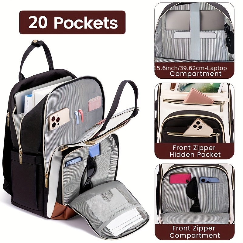 Women Two Tone Laptop Backpack - Embroidery Bag ulasan dan harga